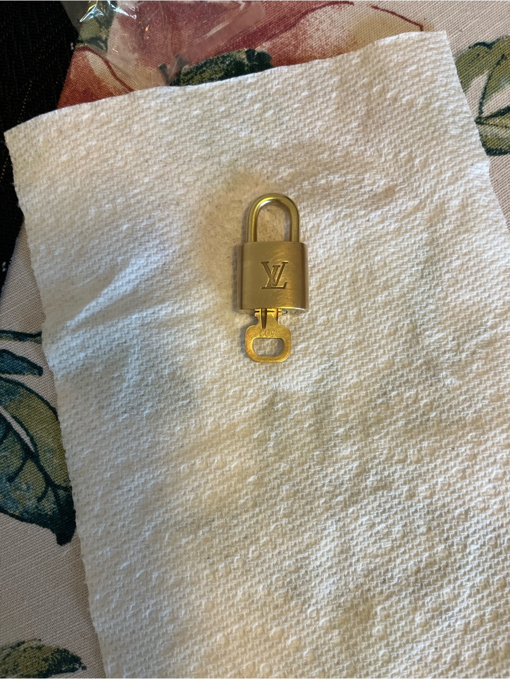 Preowned Louis Vuitton Gold Padlock and Key - Picture 4 of 5